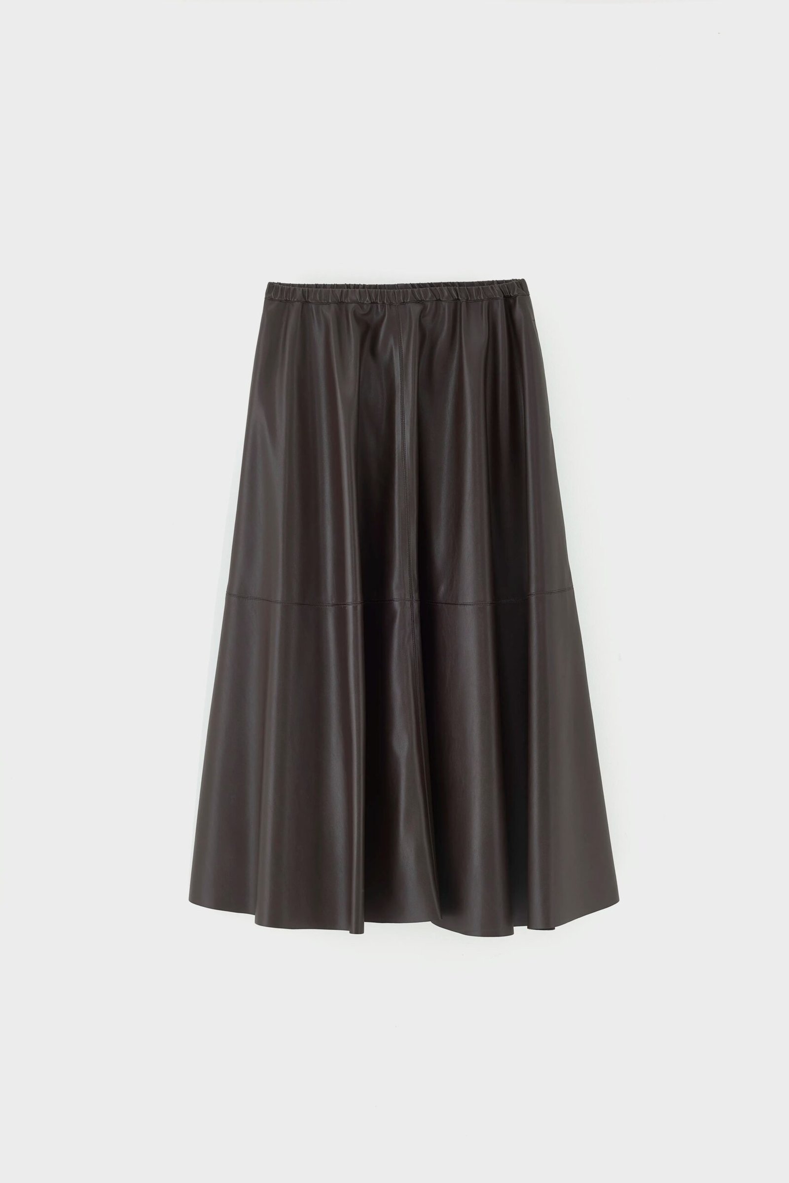 hezra faux leather long skirt (261 / w / dark roast)