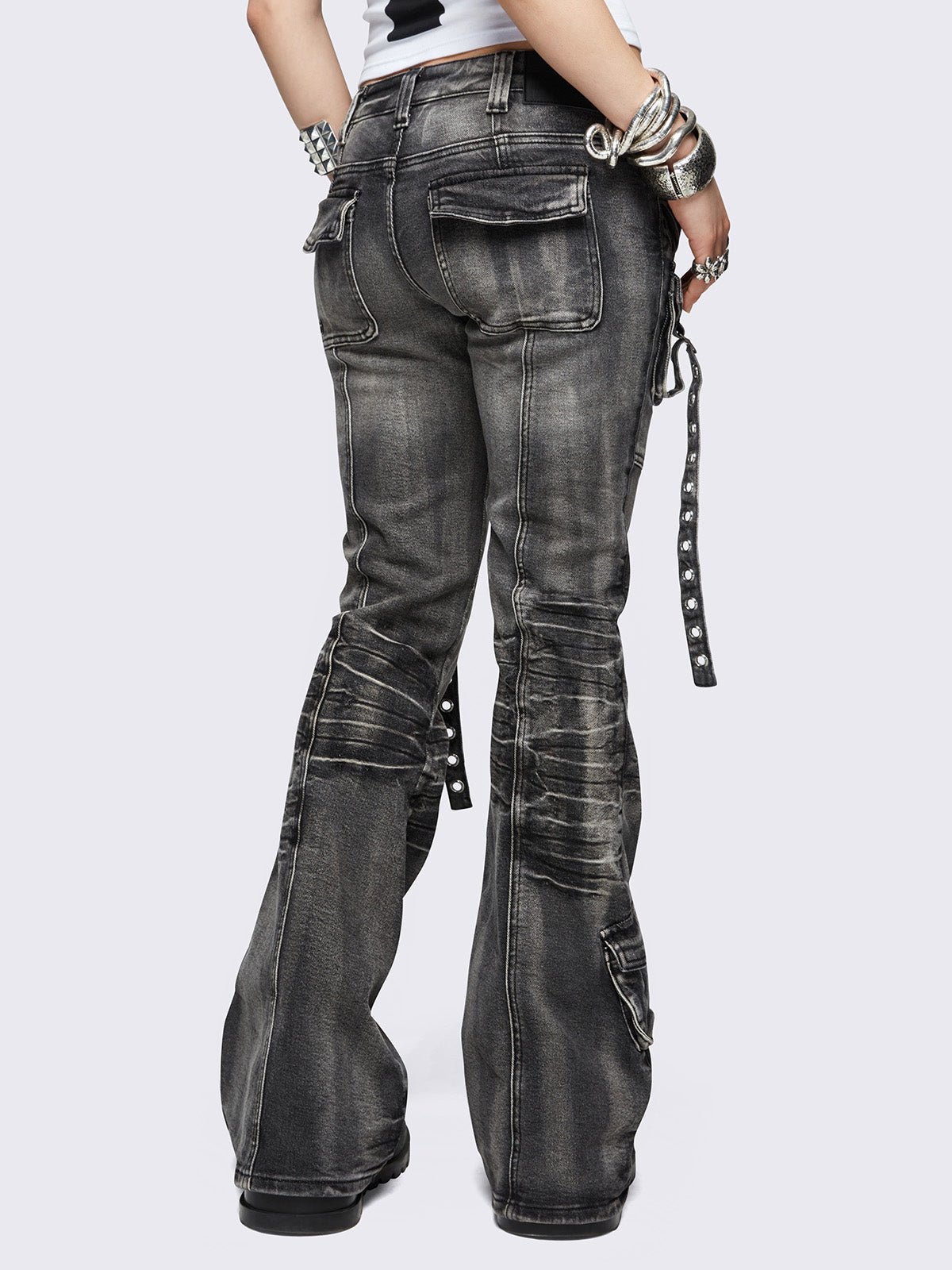 elsie black flared jeans