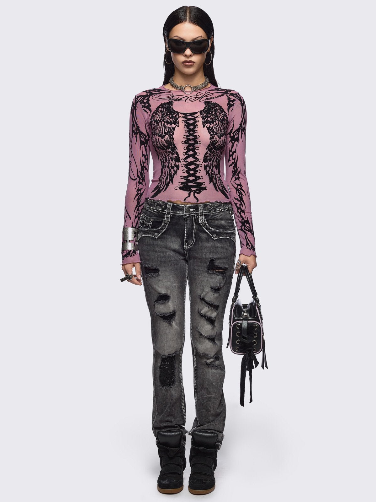 wing it pink mesh top