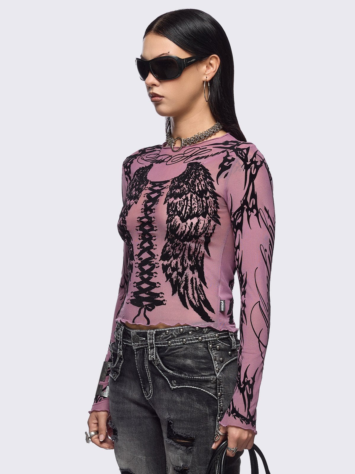 wing it pink mesh top