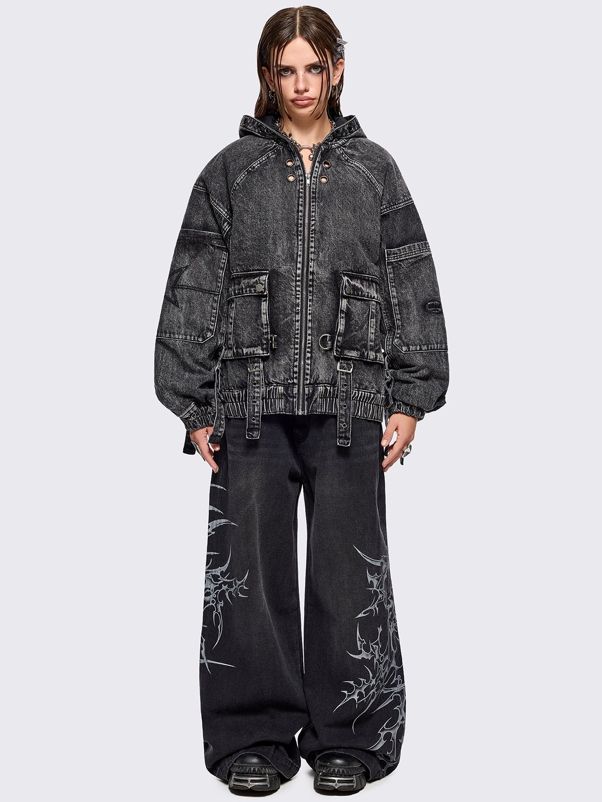 zade denim bomber jacket